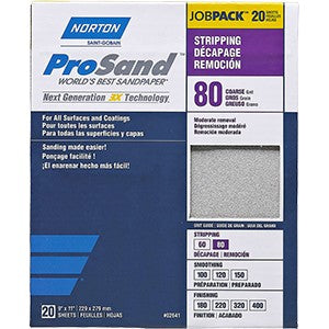 Norton ProSand 9" x 11" Sheet 20Pk 80 - 220 Grit- Paintpourri
