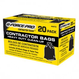 G-FORCE 44472 PRO 7 BUSHEL 20 COUNT CONTRACTOR BAGS - 2.5 MIL