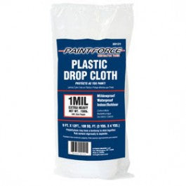 PaintForce 9' x 12' Clear Plastic Drop Cloth- Paintpourri