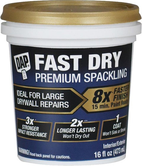Dap Premium Fast Dry Spackle 8x Faster Finish 16oz.- Paintpourri