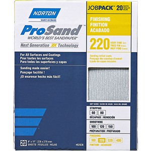 Norton ProSand 9" x 11" Sheet 20Pk 80 - 220 Grit- Paintpourri