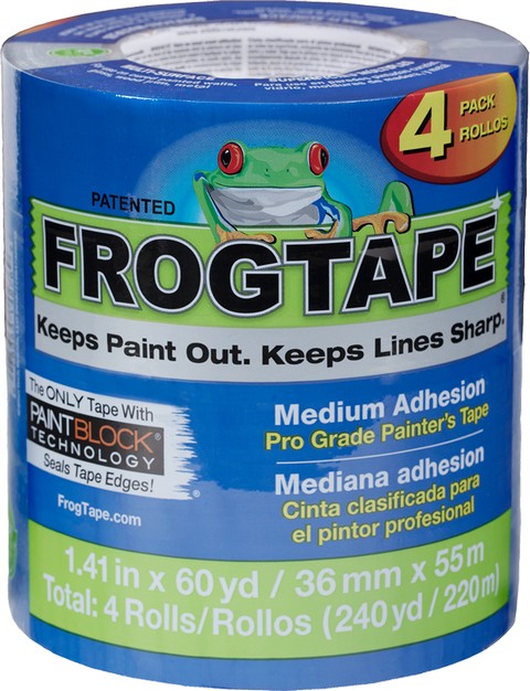 104956 1.41" x 60yd Blue FrogTape Pro Grade Painter's Tape 4pk- Paintpourri